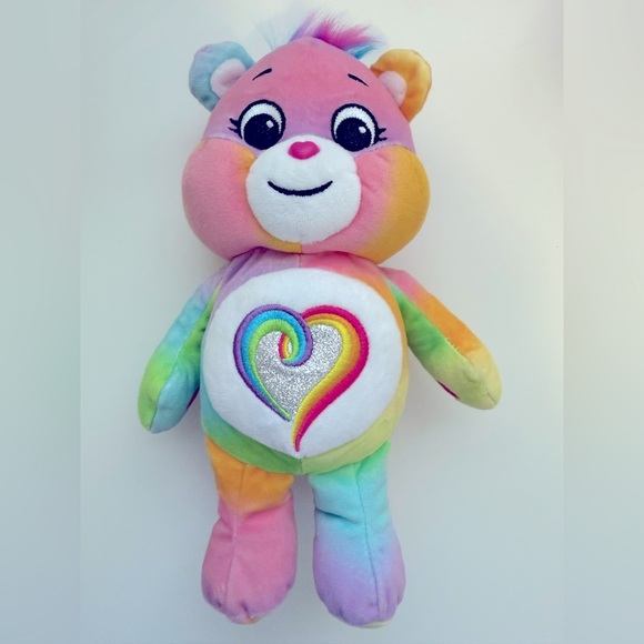 10” Colorful Care Bear Plush Bear Set - Purple, Green, Pink, Yellow - Picture 8 of 13